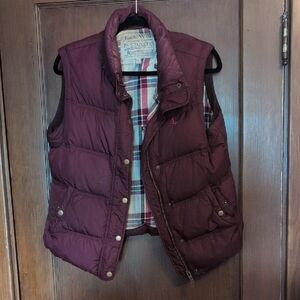 Jack Wills Burgundy Puffer Vest